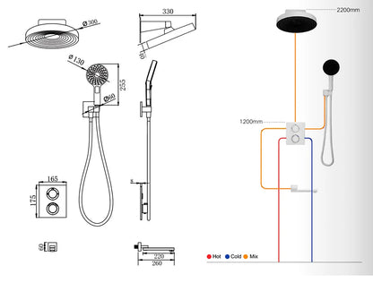 Vgx Concealed Thermostatic Shower System Temperature Digital