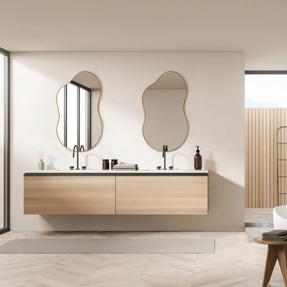Wall Mirror Decorative Bathroom Mirror Irregular Metal Frame