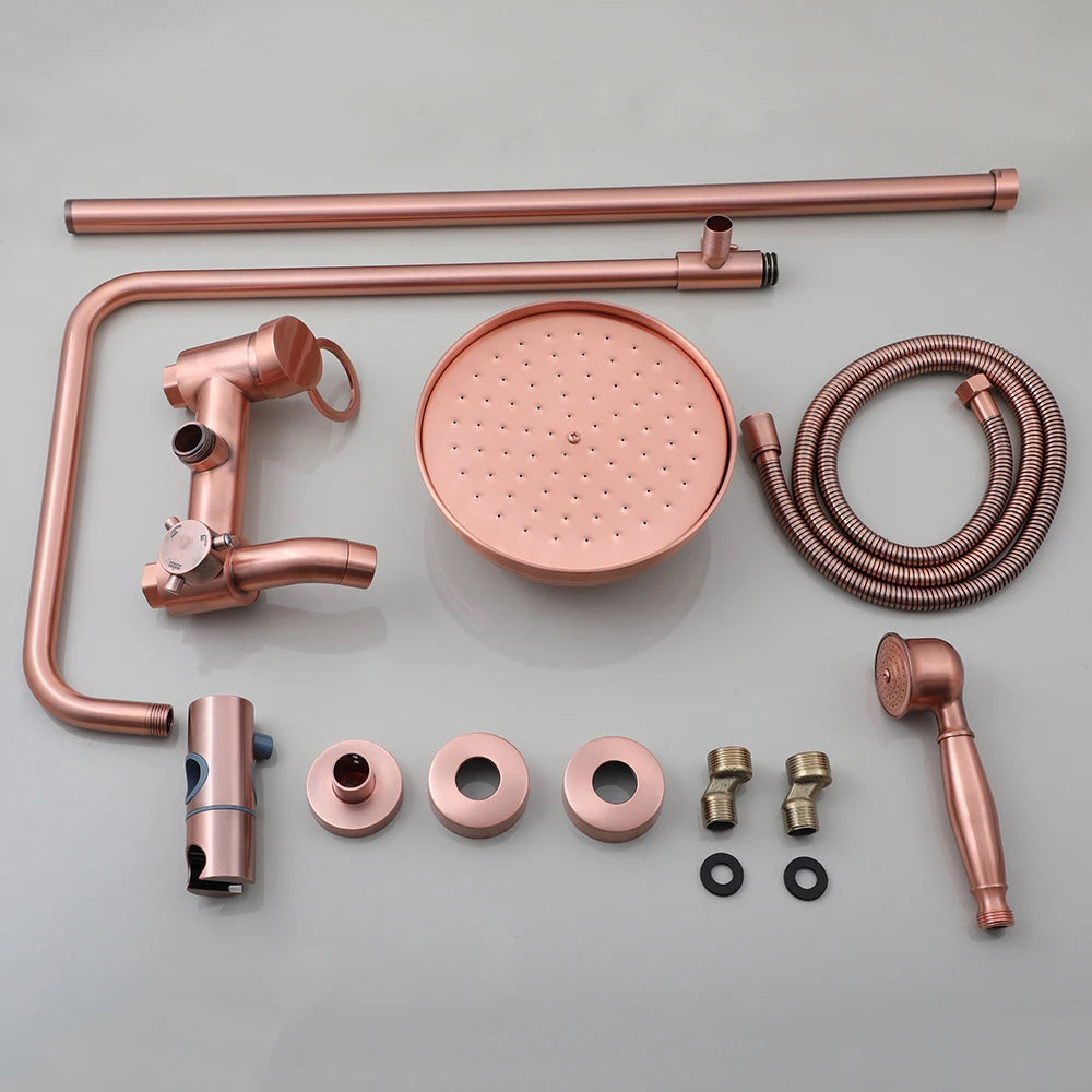 Kemaidi Antique Copper Bathroom Shower Rainfall Bath Shower