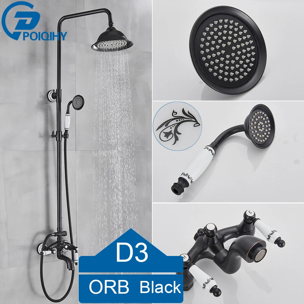 Bathroom Shower Faucet Brass Rainfall Shower Mixer Tap