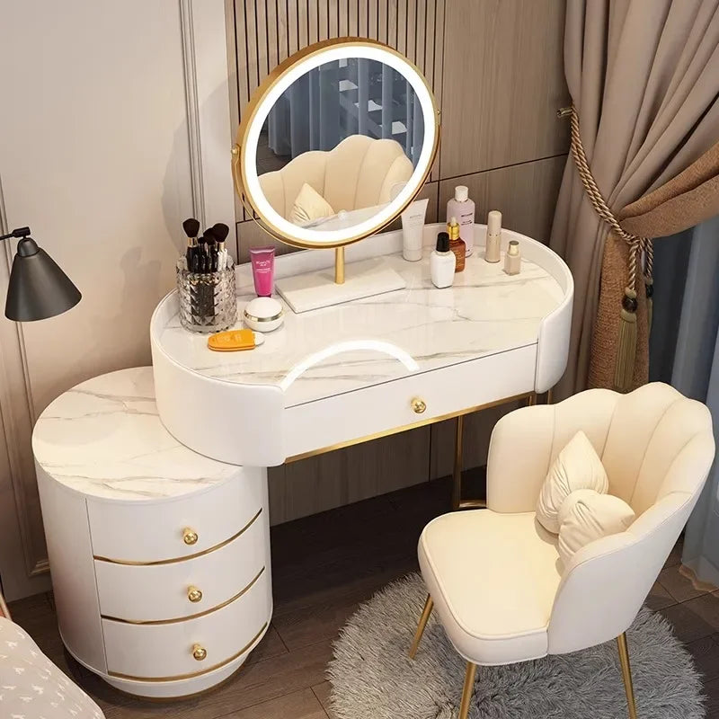 Pink White Vanity Table Women Luxury Nail European