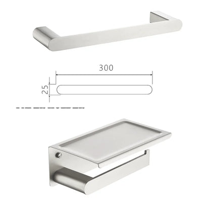 Bathroom Hardware Stainless Steel Bathroom Wall Mounted Towel