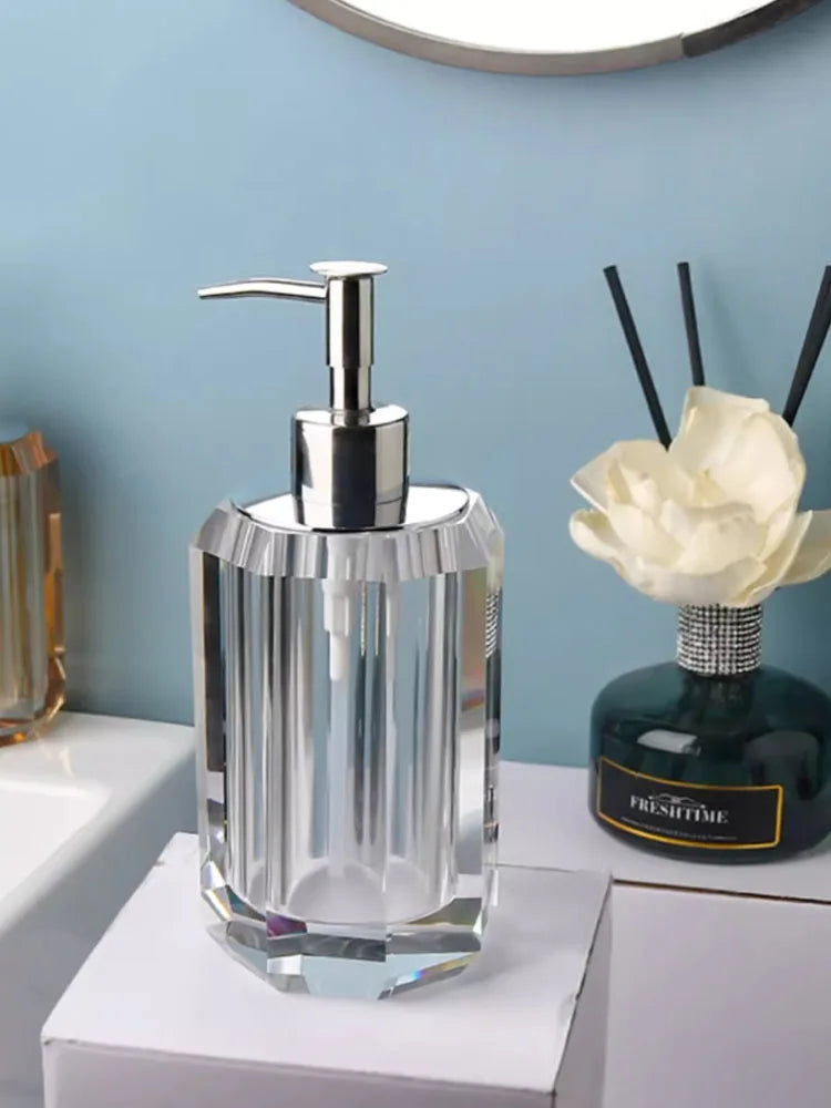 Light Luxury Crystal Bathroom Crystal Transparent Soap Dispenser