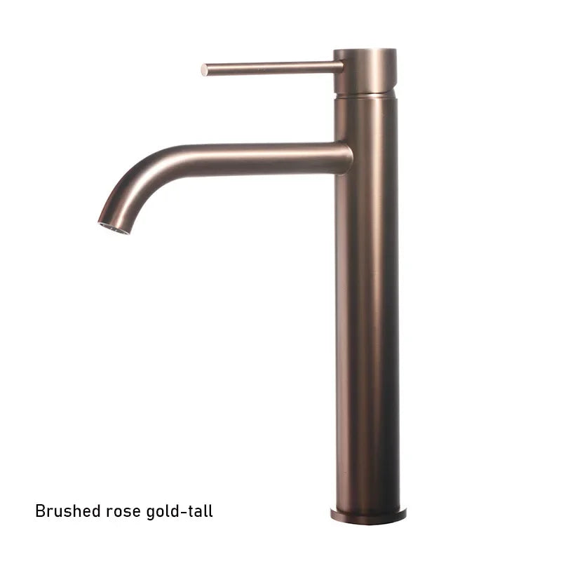 Brushed Gold Bathroom Basin Faucet Cold Mixer Water
