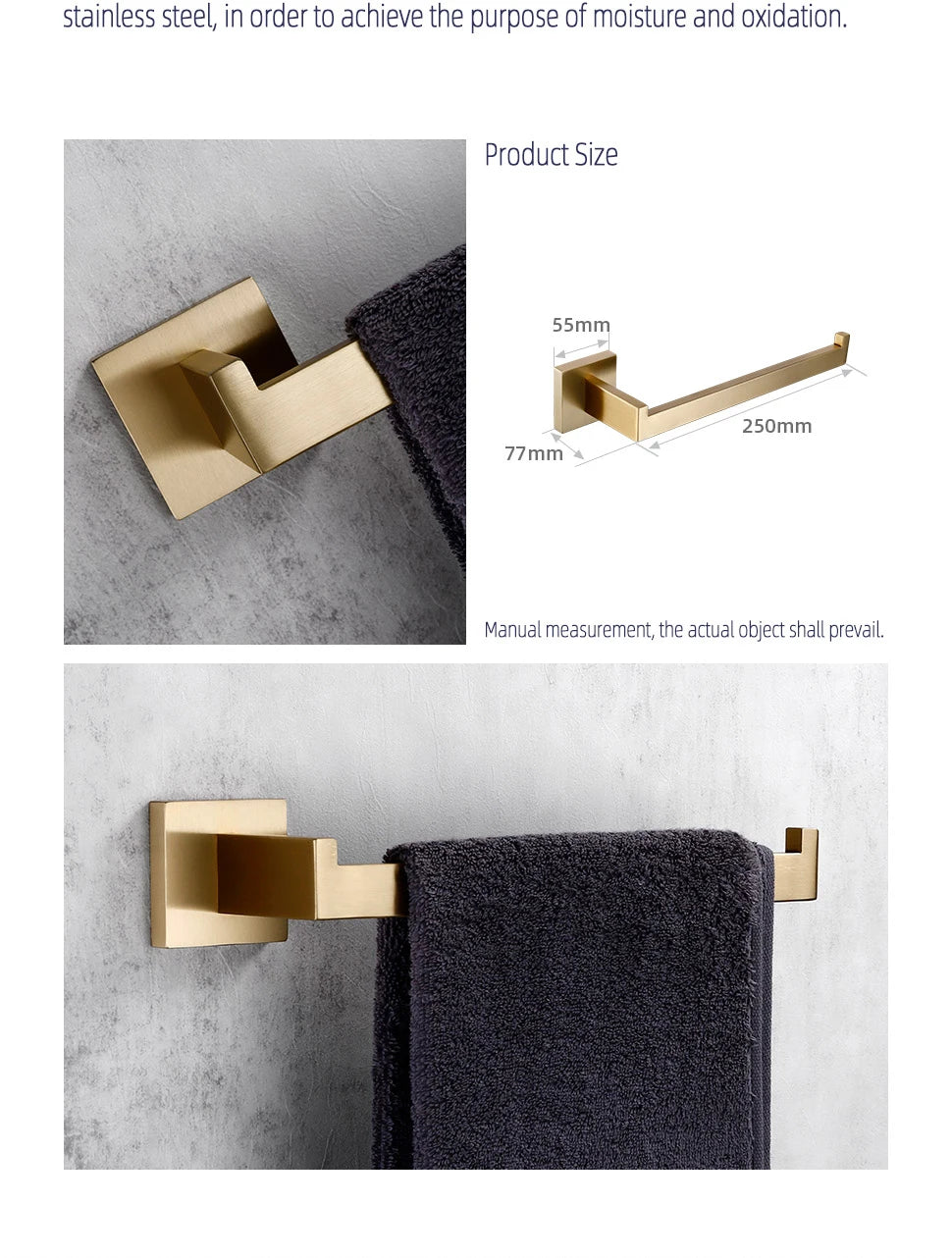 Brushed Gold Bathroom Toilet Brush Holder Toilet Paper