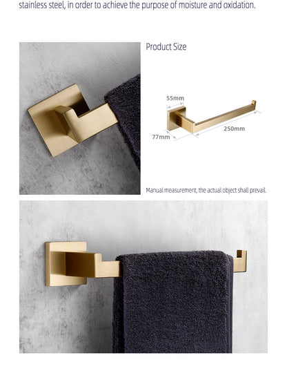 Brushed Gold Bathroom Toilet Brush Holder Toilet Paper