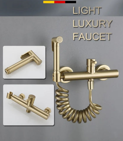Bidet Faucet Wall Mounted Cold Total Brass Shower