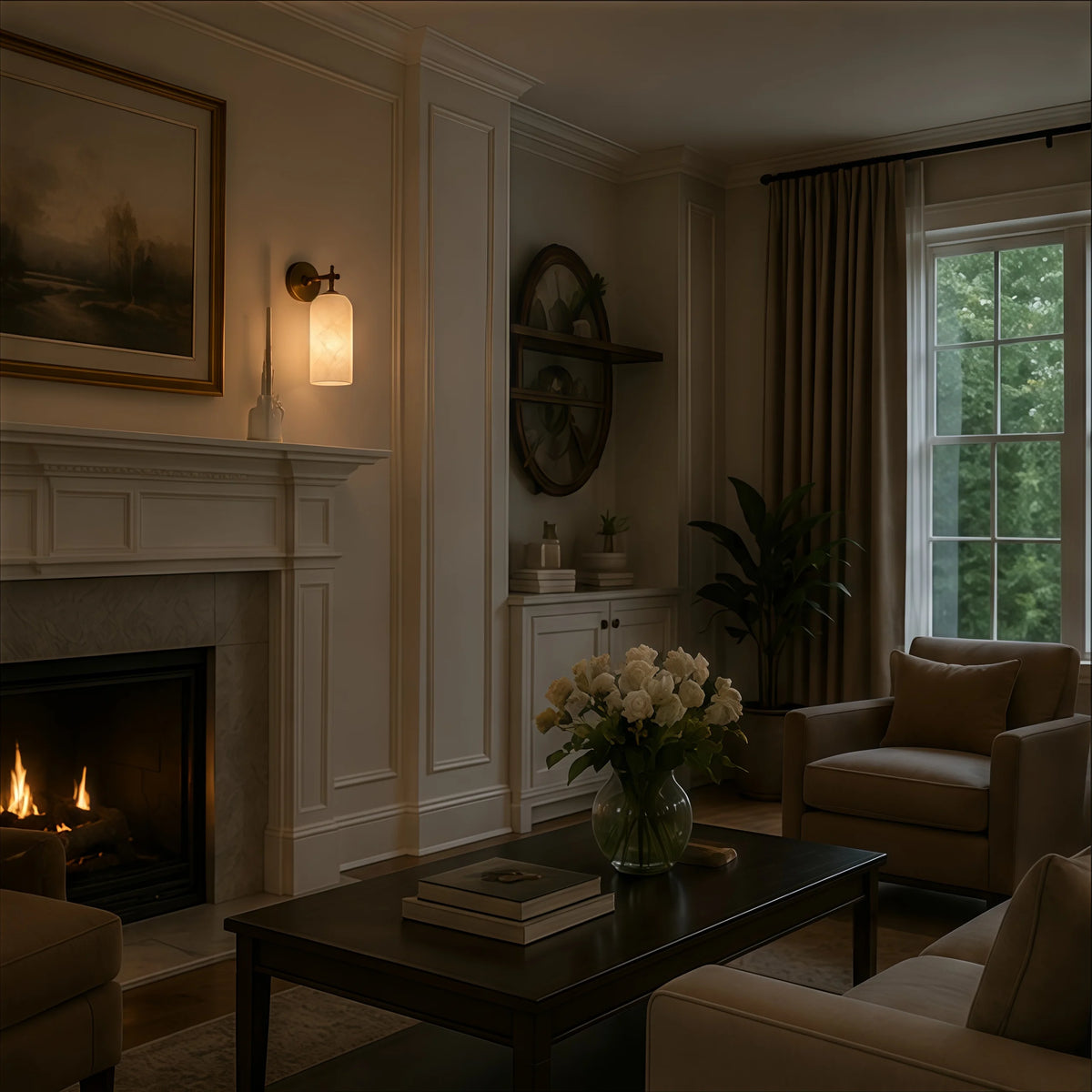 Brass Marble Wall Light Alabaster Wall Sconce Led