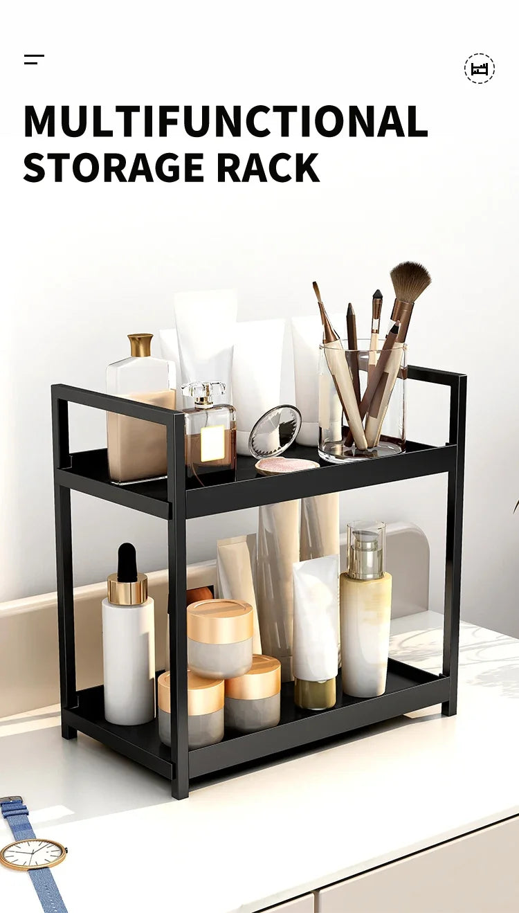 Tier Desktop Storage Rack Cosmetics Desk Office Stationery