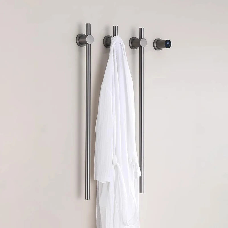 Bathroom Black Electric Towel Rack Hidden Wire Bath