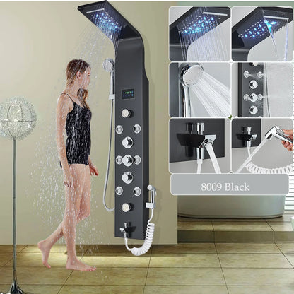 Led Shower Panel Six Functions Waterfall Shower Panel