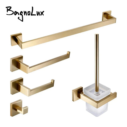 Brushed Gold Bathroom Toilet Brush Holder Toilet Paper