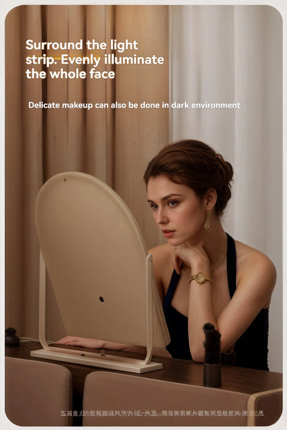 Large Arch-Shaped Makeup Mirror Led Light Desktop Vanity