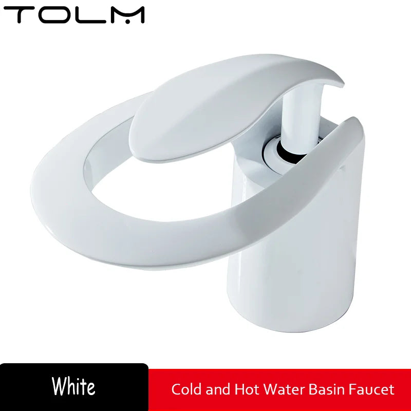 Tolm Waterfall Basin Faucet Water Tap Chrome Bathroom