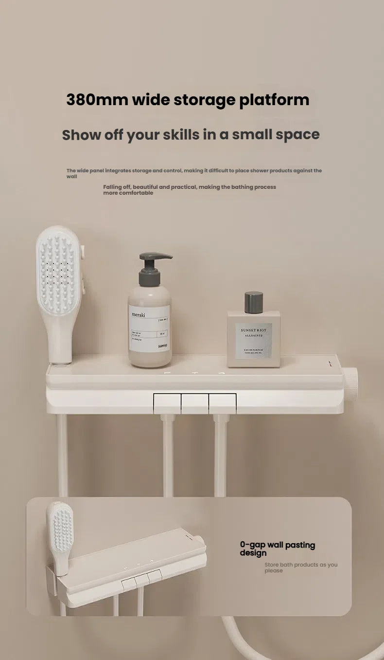 Gun Grey Bathroom Shower System Shoulder Waist Spouts
