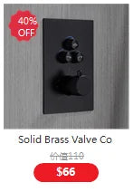 Bakala Black Golden Brass Shower Faucet Mixing Valve