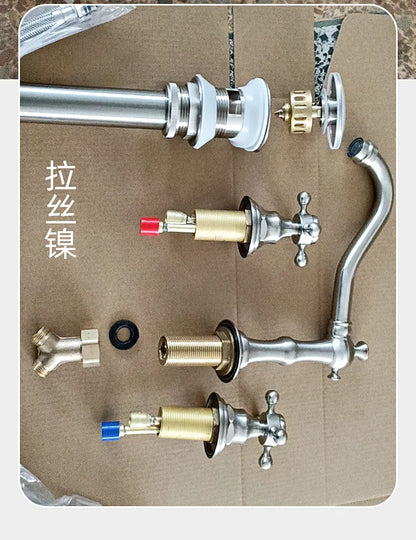 Widespread Bathroom Sink Faucet Hole Deck Mounted Dual