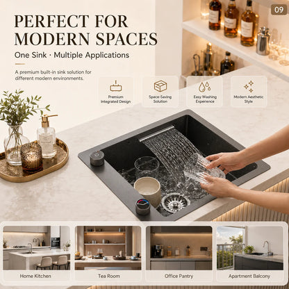 Modern Luxury Waterfall Sink Sus304 Stainless Steel Hidden