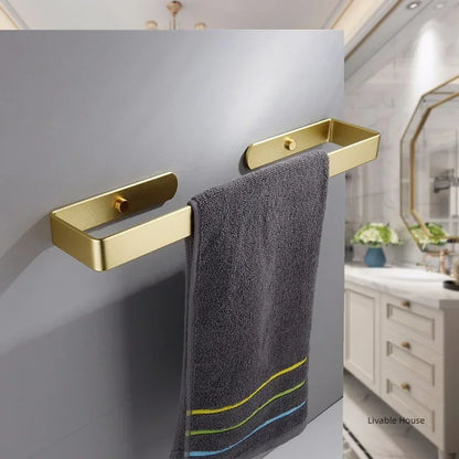 Towel Holder Bathroom Rack Bar Golden Roll Paper