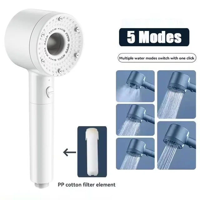 In Large Flow Shower Head Filter Modes High