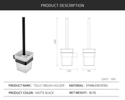 Matte Black Bathroom Hardware Towel Rack Shelf Hook