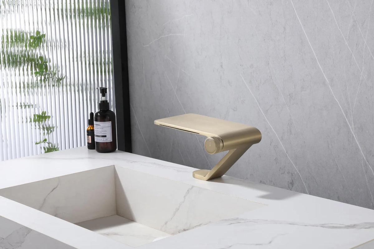 Waterfall Basin Cold Mixer Crane Faucet Copper Hotel
