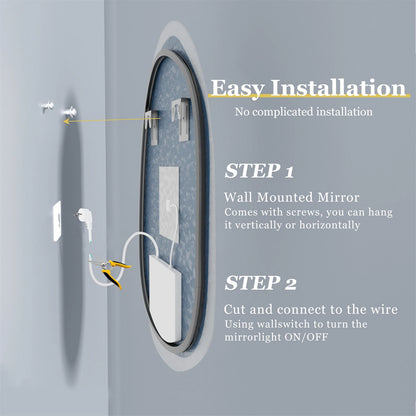 70/80/90cm Led Bathroom Mirror Lights Crystal Clear Glass