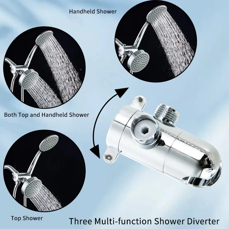 In1 Handheld Shower Bracket Three-Way Water Distributor &