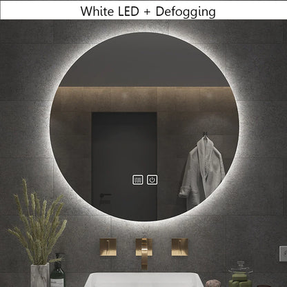 40/50/60cm Round Smart Led Bathroom Mirror Color Adjustable