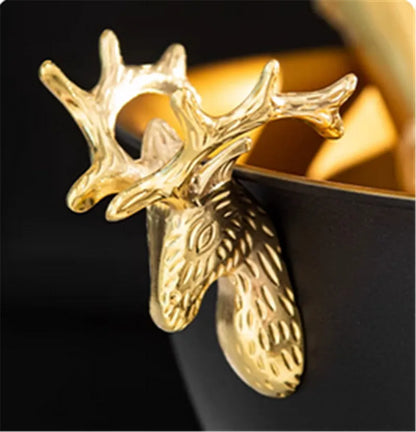 304 Stainless Steel Deer Head Ear Rose Gold