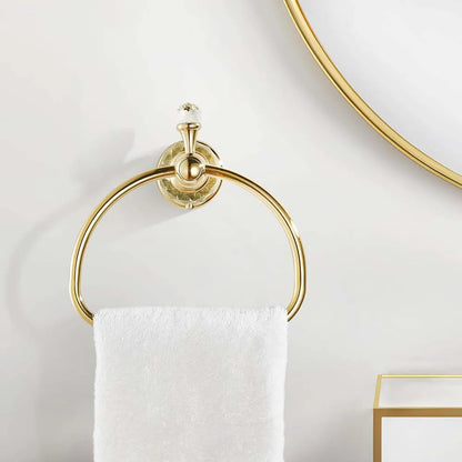 Luxury Crystal Gold Bathroom Hardware Wall Mounted Retractable