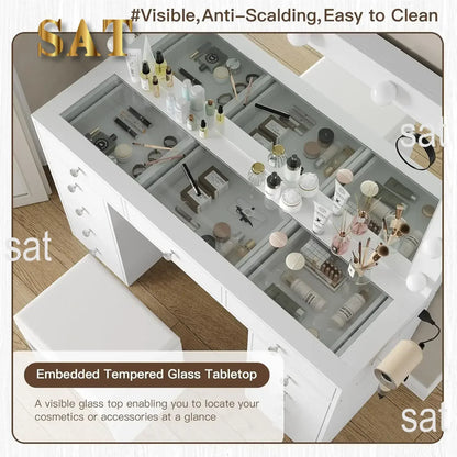 Vanity Desk & Power Outl Makeup Vanity Mirror
