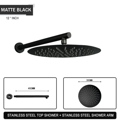 Brushed Gold Black Chrome Grey Overhead Shower Head