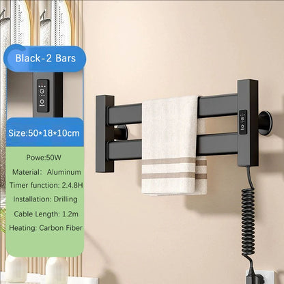 Oxg Heated Towel Rack Built-In Timer Bathroom Electric