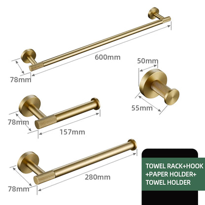 Gold Bathroom Towel Bar Bath Robe Hook Brass