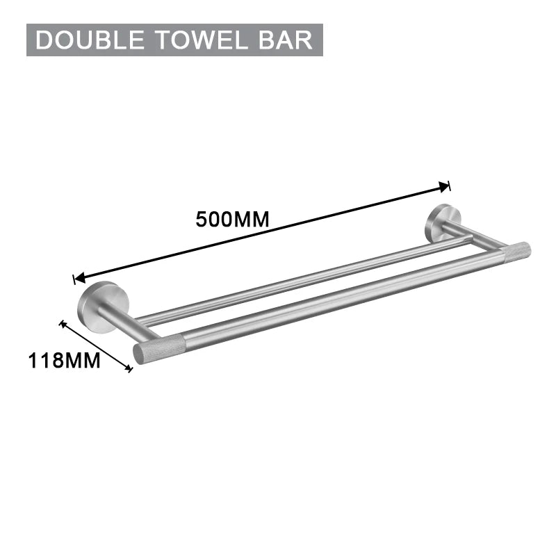 Brushed Nickel Bathroom Wall Mount Bath Shelf Robe