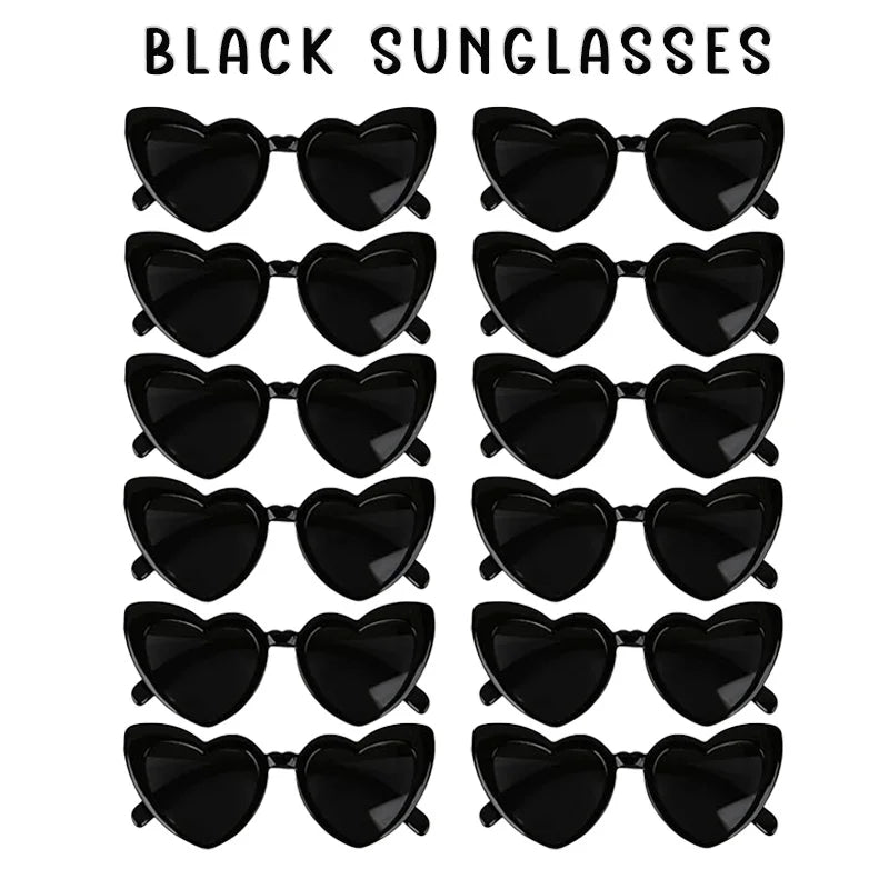 12-100pcs Wedding Sunglasses Guests Heart Shaped Sunglasses