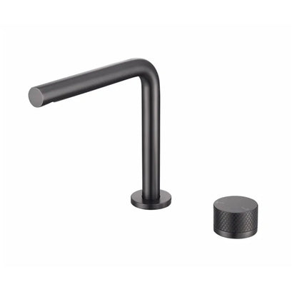 Brushed Gold Bathroom Faucet Two Holes Gun Grey