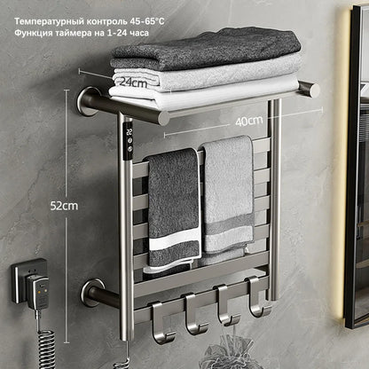 Black/White/Gray Towel Dryer Digital Display Electric Towel Rack