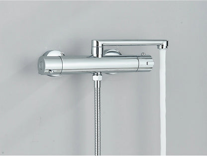 Chrome Black Bathtub Faucet Wall Mounted Thermostatic Shower