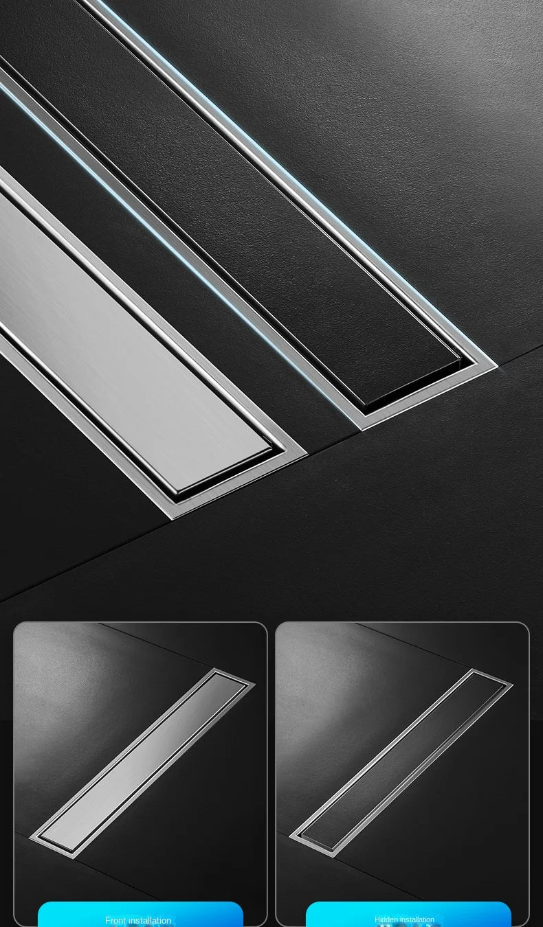 Luxury Hidden 304 Stainless Steel Rectangular Floor Drain