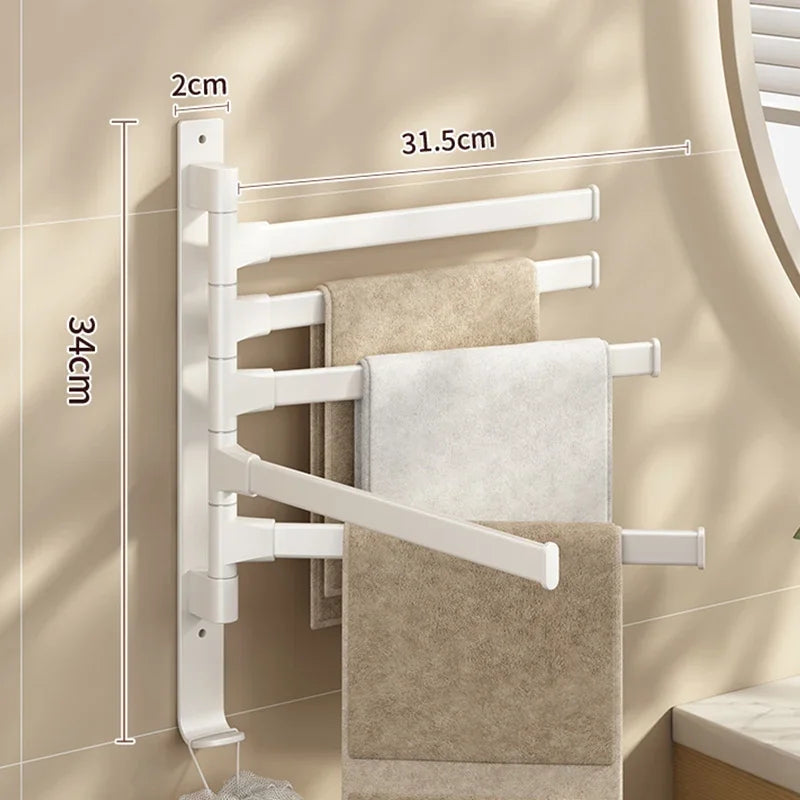 Bathroom Towel Rack Rotatable Towel Holder Space Aluminum