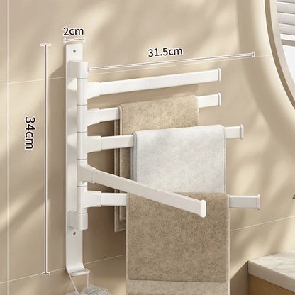 Bathroom Towel Rack Rotatable Towel Holder Space Aluminum