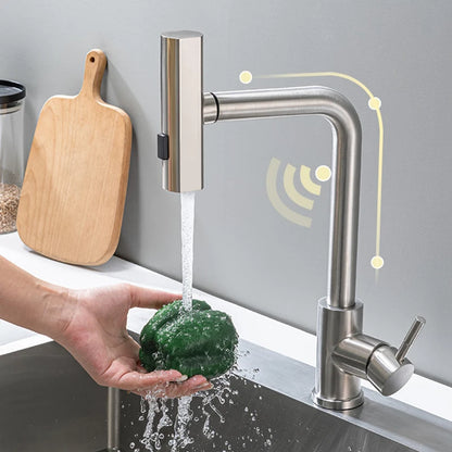 Touch Waterfall Faucet Brushed Gold Cold Pull Out