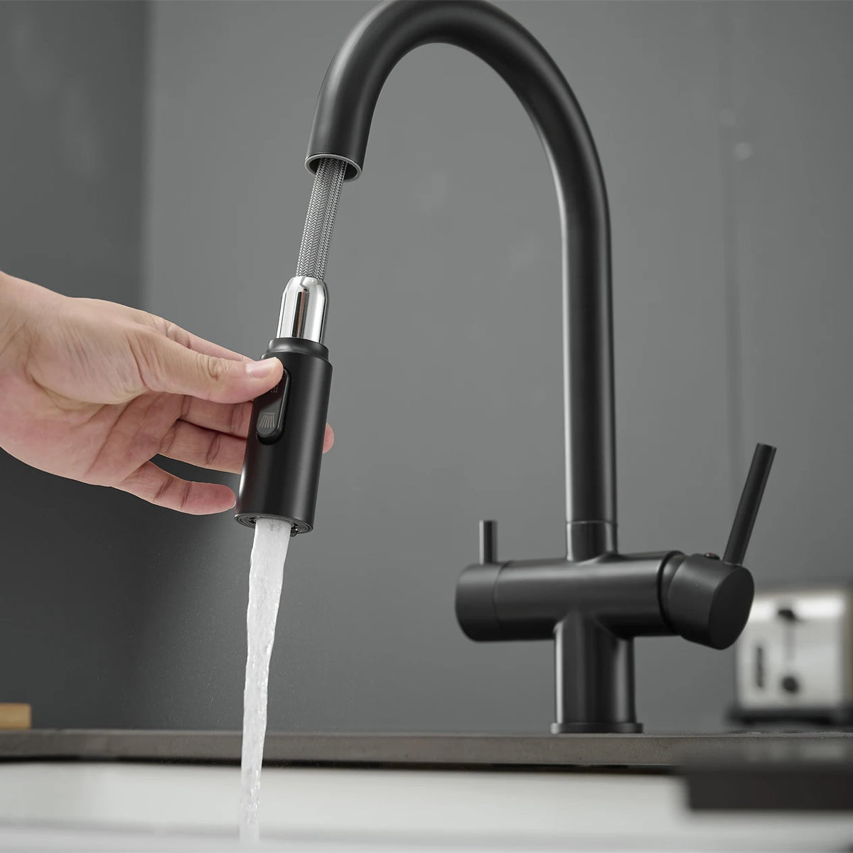 Pure Water Pull Out Filter Sink Faucet Pull