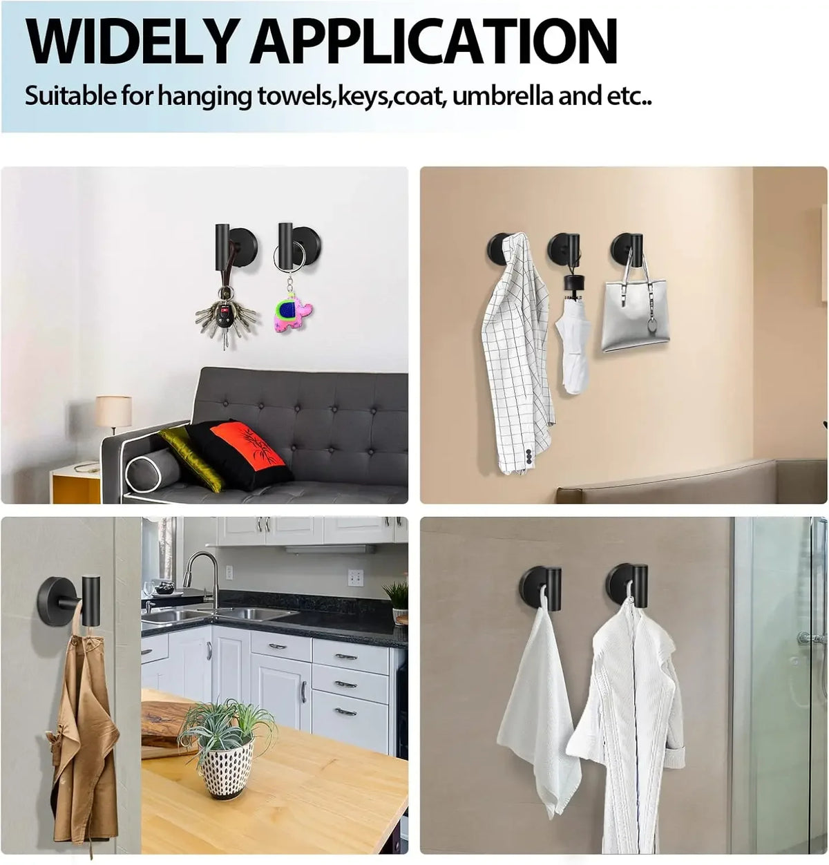 Wall Mounted Bath Towel Hooks Stainless Steel Robe