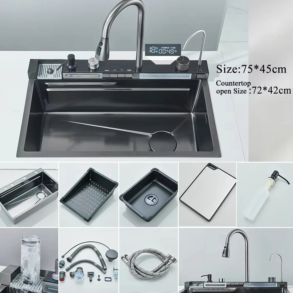 Golden Smart Digital Display Integrated Sink Temperature Control