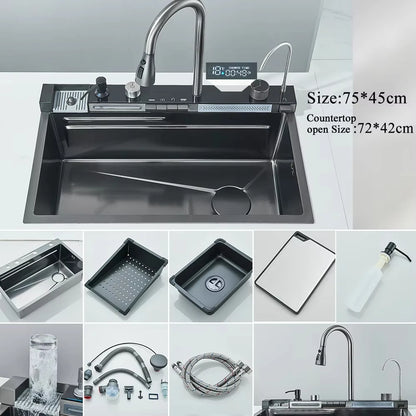 Golden Smart Digital Display Integrated Sink Temperature Control