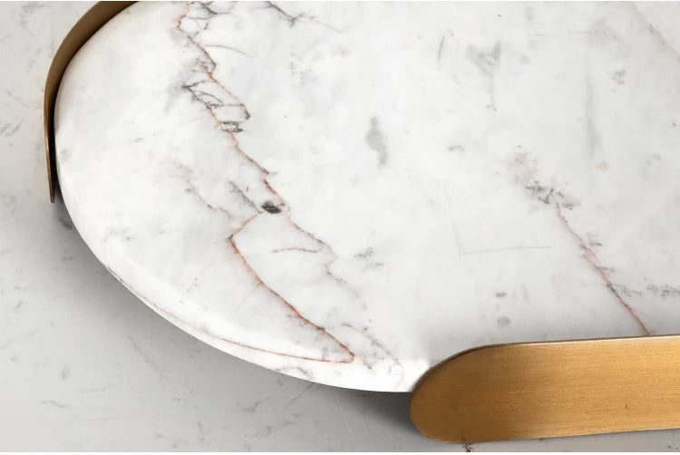 Scandinavian Decorative Natural Marble Tray Bathroom Luxury