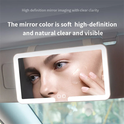 Rechargeable Led Car Sun Visor Vanity Mirror Hd